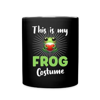 Frosch Frösche - Tasse einfarbig - Schwarz - Vorne