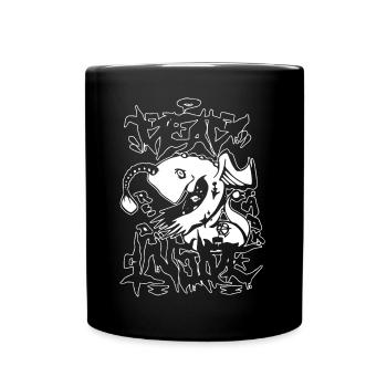 Rebel Animal Graffiti Design - Full Colour Mug - black - Front