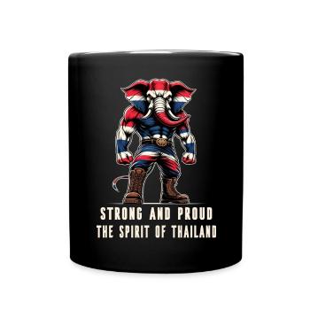 Drapeau de la Thaïlande, éléphant - Mug uni - noir - Devant