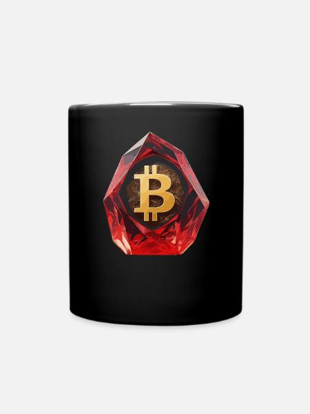 Bitcoin Crystal Design for Custom Printing - Full Colour Mug - black