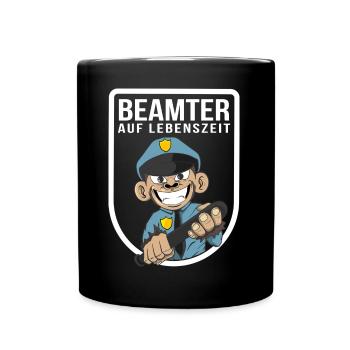 Beamter auf Lebenszeit B.a.L. Ernennung Polizei - Tasse einfarbig - Schwarz - Vorne