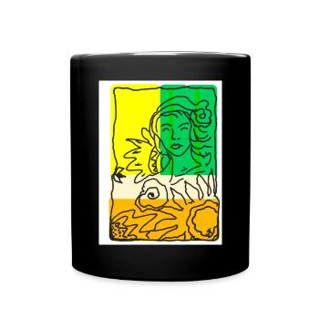 EC Flowers I Wife I Holiday I Gift I Mother's Day - Full Colour Mug - black - Front