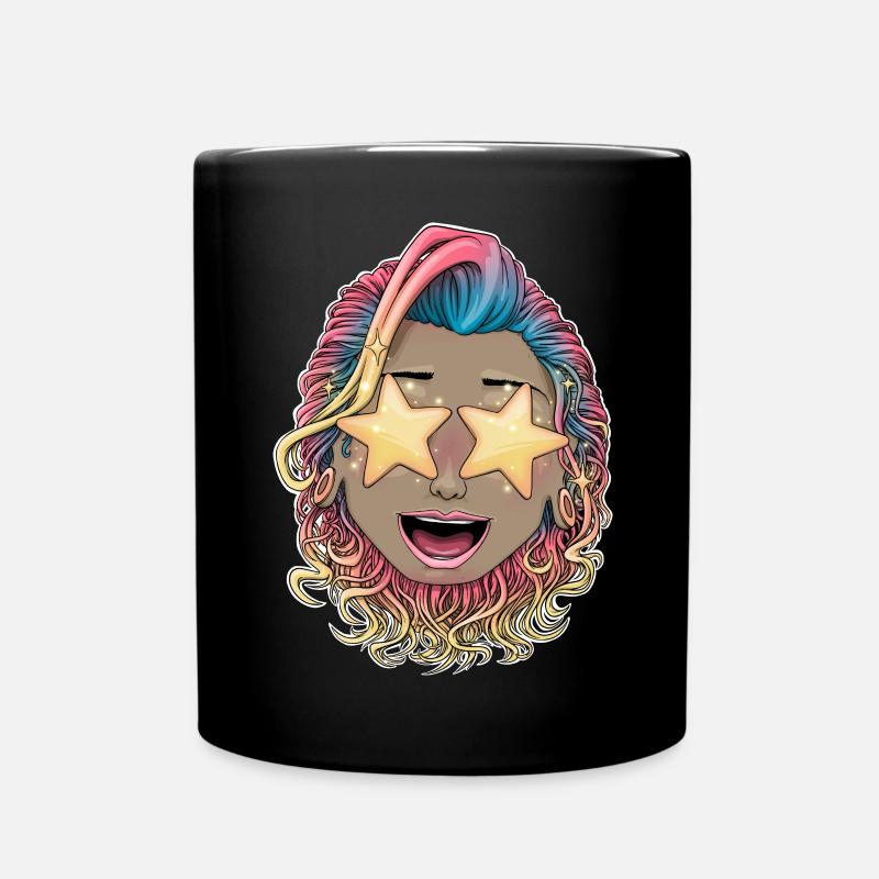 Lebendige Sternenaugen-Feier - Tasse einfarbig - Schwarz
