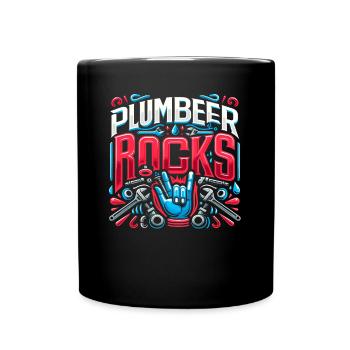 Blague plombier qui aime la bière rock urbain - Mug uni - noir - Devant