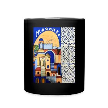 EG Urlaub I Marokko I Orient I Geschenk I Reisen - Tasse einfarbig - Schwarz - Vorne