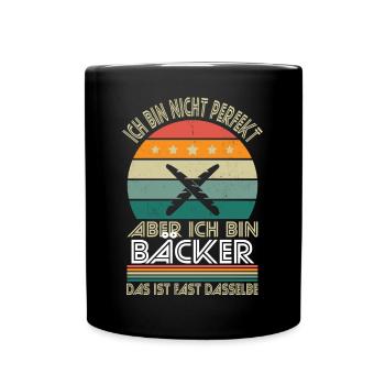 Je ne suis pas parfait, mais je suis boulanger - Mug uni - noir - Devant