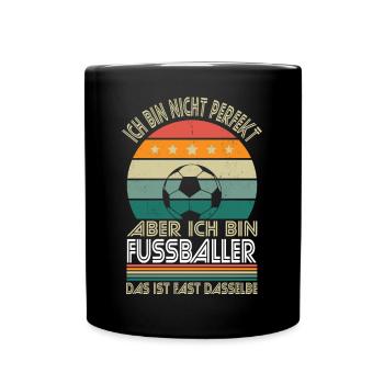 I'm not perfect, but I'm a footballer - Full Colour Mug - black - Front