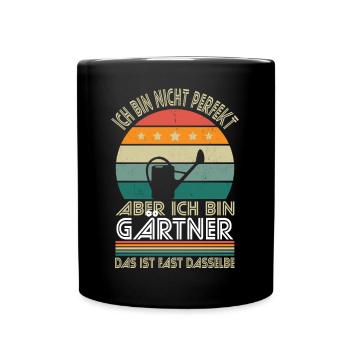 I'm not perfect, but I'm a gardener - Full Colour Mug - black - Front