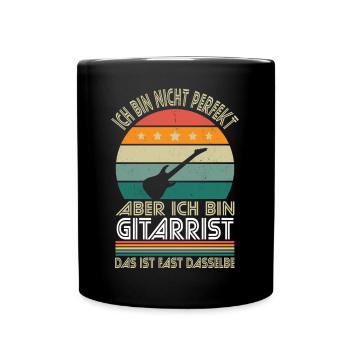 Ich bin nicht perfekt aber ich bin Gitarrist - Tasse einfarbig - Schwarz - Vorne