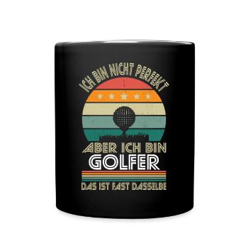 I'm not perfect, but I'm a golfer - Full Colour Mug - black - Front