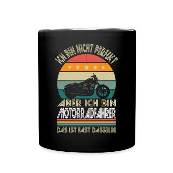 I'm not perfect, but I'm a motorcyclist - Full Colour Mug - black - Front