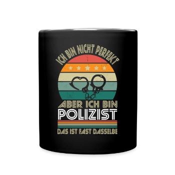 Je ne suis pas parfait, mais je suis un flic - Mug uni - noir - Devant