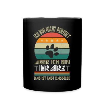 I'm not perfect, but I'm a veterinarian - Full Colour Mug - black - Front
