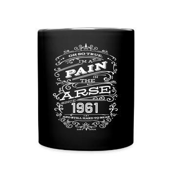 Hillarious Funny Birthday Shirt 1961 White Edition - Full Colour Mug - black - Front