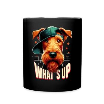 Irish Terrier What's Up Gangsta Dog Gift - Full Colour Mug - black - Front