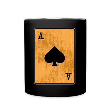 Jackpot Casino Zocken Poker Kartenspiel Pokerrunde - Tasse einfarbig - Schwarz - Vorne