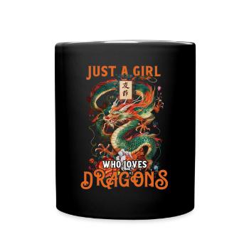 T-shirt Dragon Conte de fées Dragon Kanji japonais - Mug uni - noir - Devant