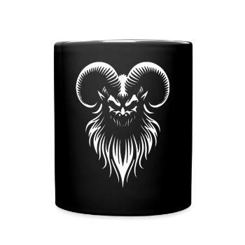 Tête de bélier démoniaque - Chèvre gothique occulte - Mug uni - noir - Devant
