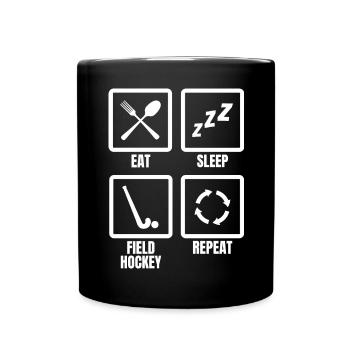 Eat Sleep Hockey Replay - Full Colour Mug - black - Front