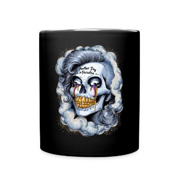 Another Day in Paradise - Skelettschädel - Tasse einfarbig - Schwarz - Vorne