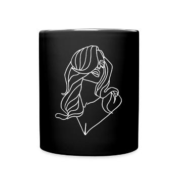 Portrait of a woman in white - Full Colour Mug - black - Front