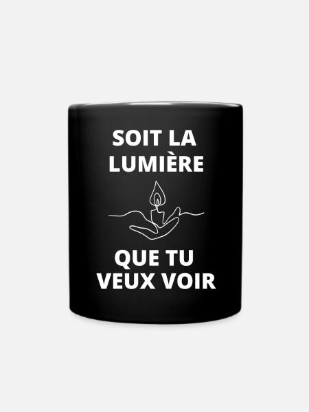 Illuminating symbolic candle - Full Colour Mug - black