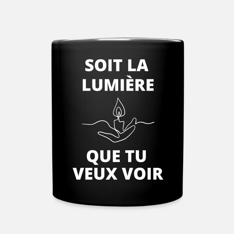 Leuchtende symbolische Kerze - Tasse einfarbig - Schwarz