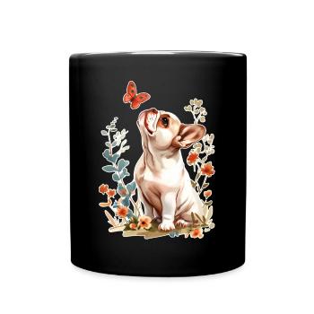 French Bulldog Butterfly - Full Colour Mug - black - Front