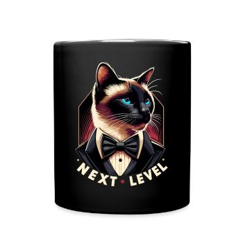 Siamese Cat Siamese Cat Next Level Suit Gift - Full Colour Mug - black - Front
