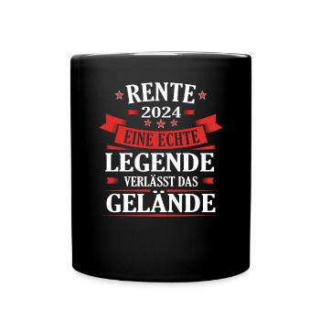 Rente 2024 - Legende im Ruhestand Abschied Rentner - Tasse einfarbig - Schwarz - Vorne
