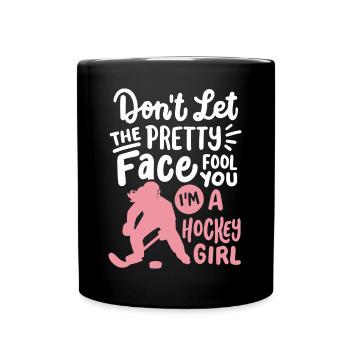 Eishockey Eishockeyspielerin - Tasse einfarbig - Schwarz - Vorne