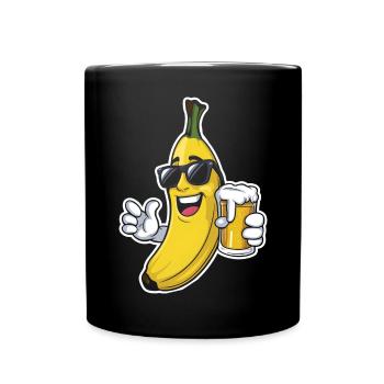 Banane Bier - Tasse einfarbig - Schwarz - Vorne