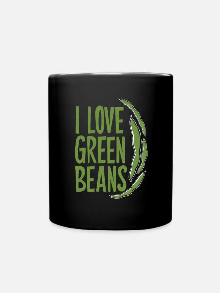 Grüne Bohnen - Tasse einfarbig - Schwarz