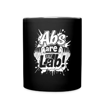 Abs are my lab! Gym Quote - Full Colour Mug - black - Front