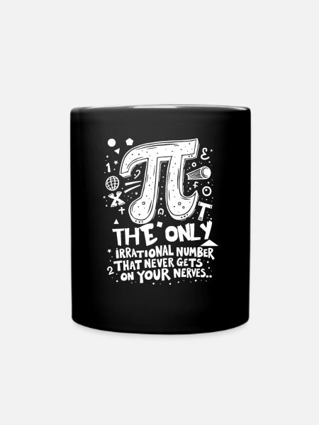 Pi: the only irrational number - Full Colour Mug - black