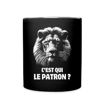 lion, roi de la jungle, patron - Mug uni - noir - Devant