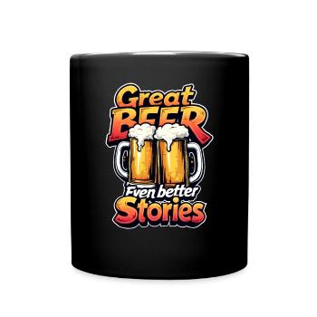 TOLLES BIER, NOCH BESSERE GESCHICHTEN - Tasse einfarbig - Schwarz - Vorne