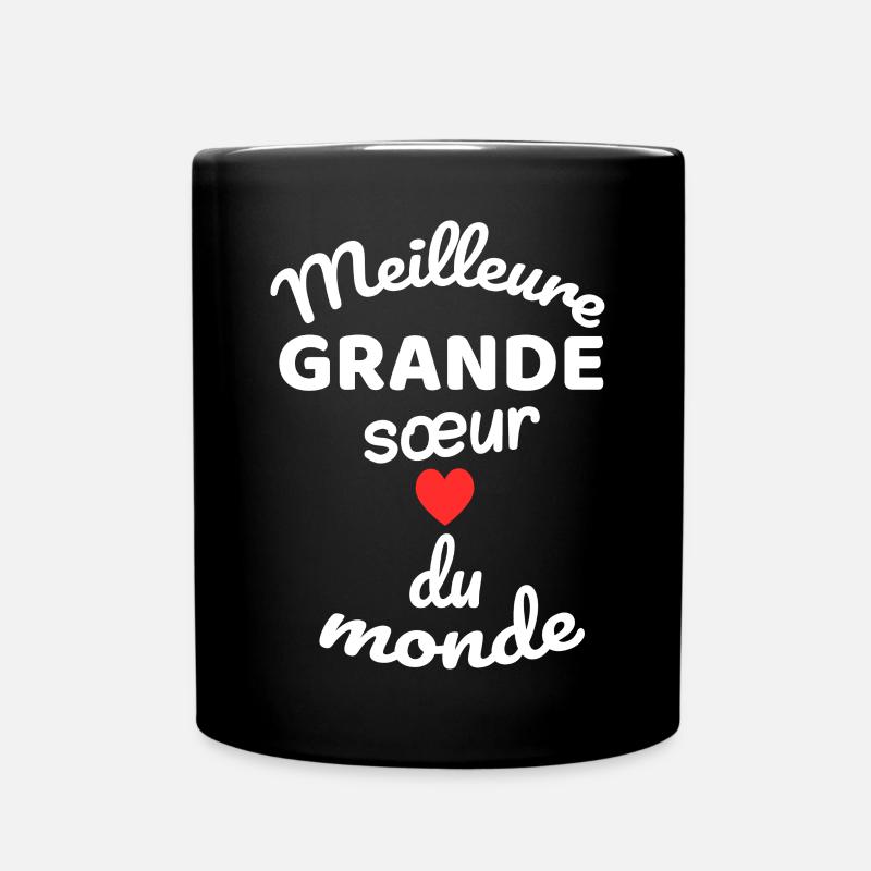 Eternal Sibling Gift with Rougé Heart - Full Colour Mug - black