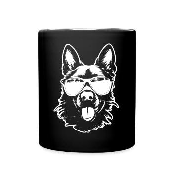 Lunettes de soleil berger allemand - Mug uni - noir - Devant
