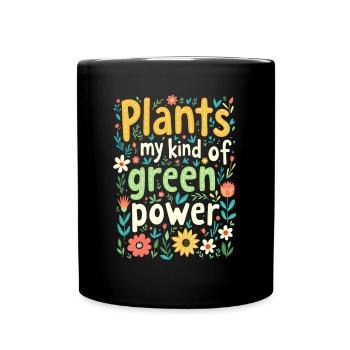 LES PLANTES : MON GENRE DE POUVOIR VERT - Mug uni - noir - Devant