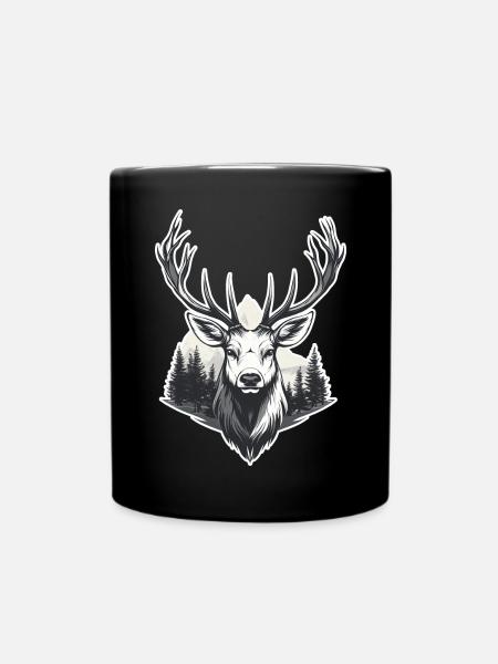 Paysage forestier de Deer Head - Mug uni - noir