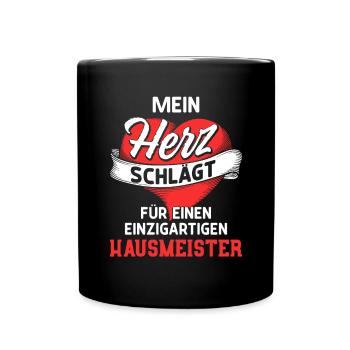 My heart beats for a janitor - Full Colour Mug - black - Front