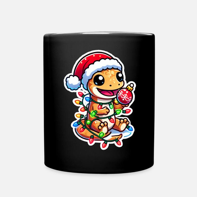 Christmas Gecko Gleg - Full Colour Mug - black
