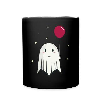 Joyeux fantôme d’Halloween avec ballon - Mug uni - noir - Devant