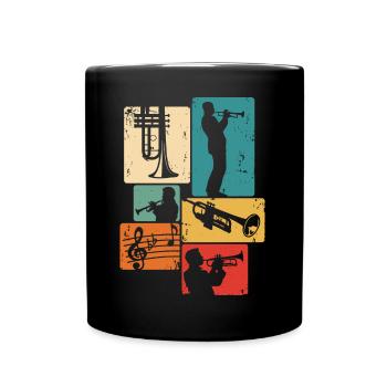 Trumpet Player Musician Trumpeter Orchestra - Full Colour Mug - black - Front