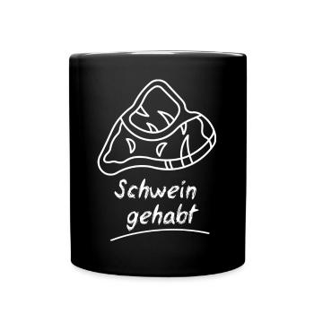Pig Had Lucky Disc - Full Colour Mug - black - Front