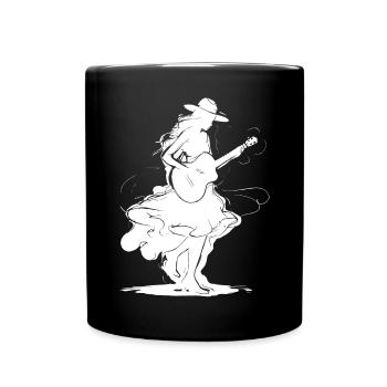 Guitar Girl - Full Colour Mug - black - Front