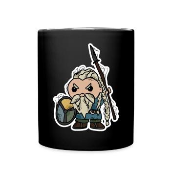 Wikinger | Krieger | Zwerg - Tasse einfarbig - Schwarz - Vorne