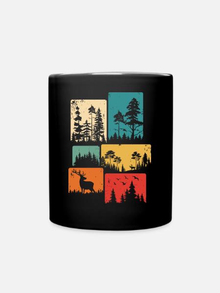 Wald Natur Bäume Outdoor Wildnis Wälder - Tasse einfarbig - Schwarz