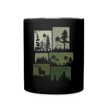 Wald Natur Bäume Outdoor Wildnis Wälder - Tasse einfarbig - Schwarz - Vorne
